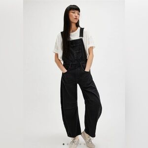 We The Free Charcoal Denim Overalls